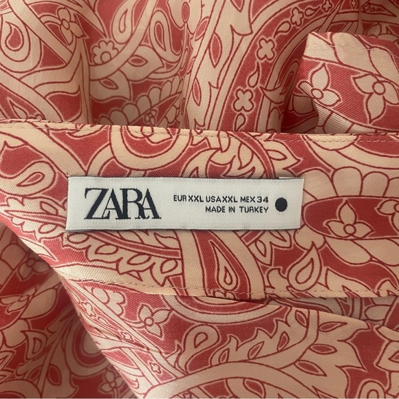 Zara Paisley Print V-neck Dolman Tunic Kaftan Dress Summer Beach 37252 - Picture 11 of 14